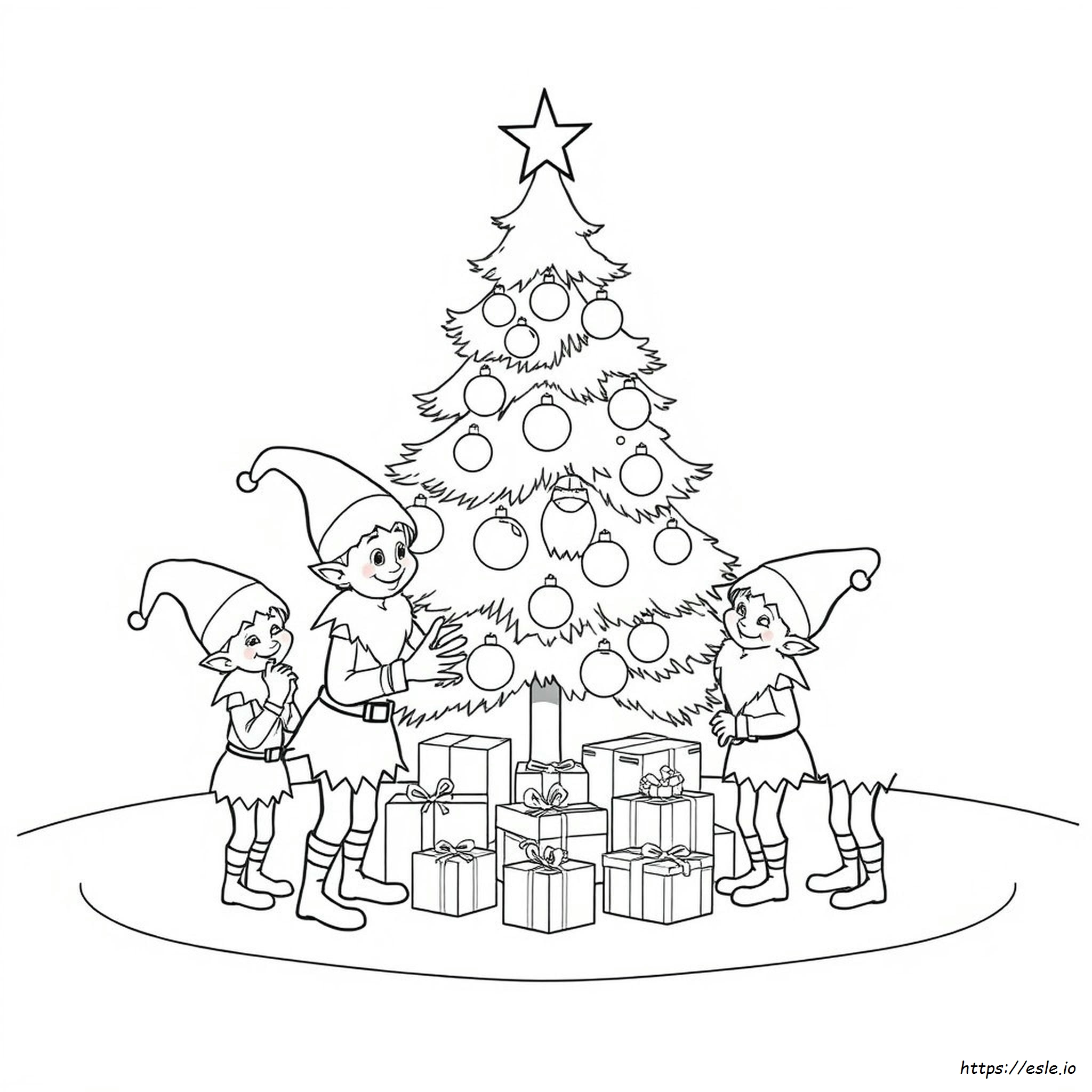 Christmas Elves Coloring Pages - Free Printable