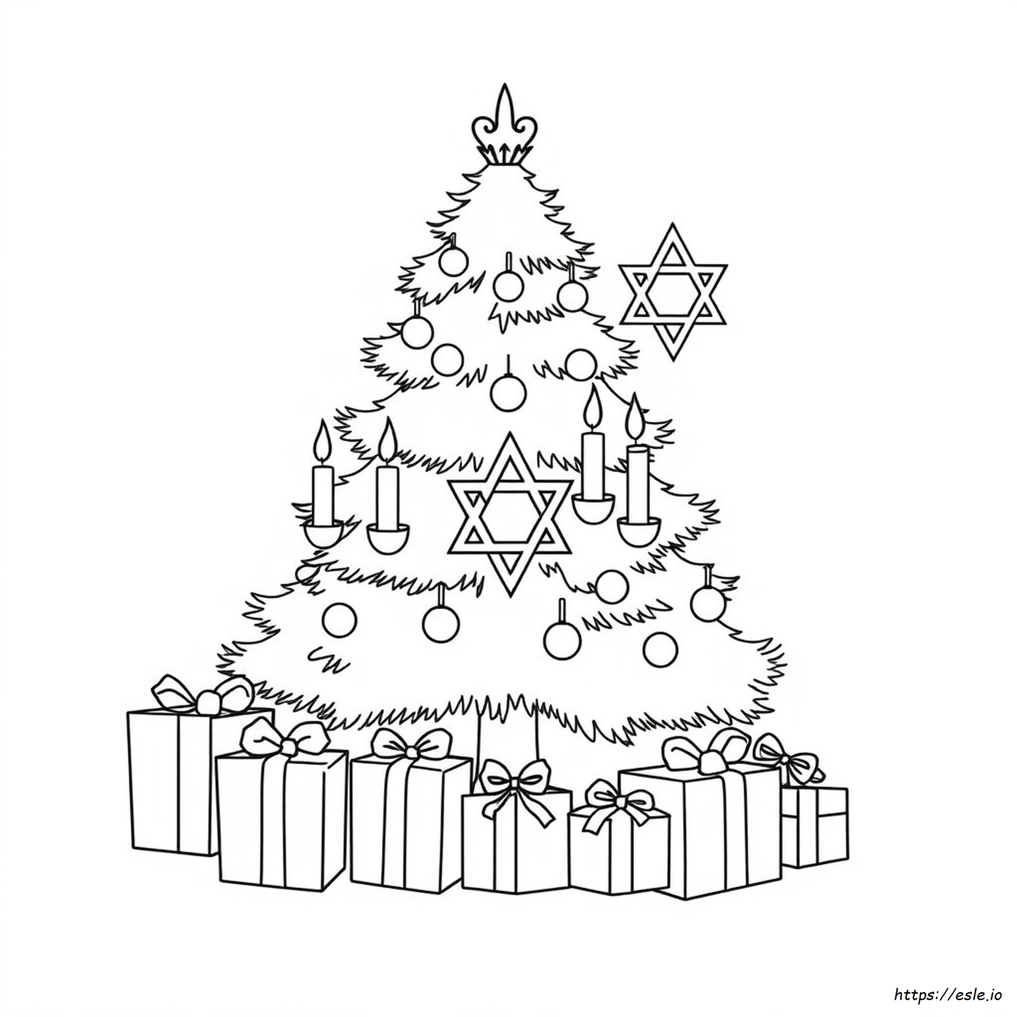 Gambar Mewarnai Natal Dan Hanukkah Untuk Dicetak