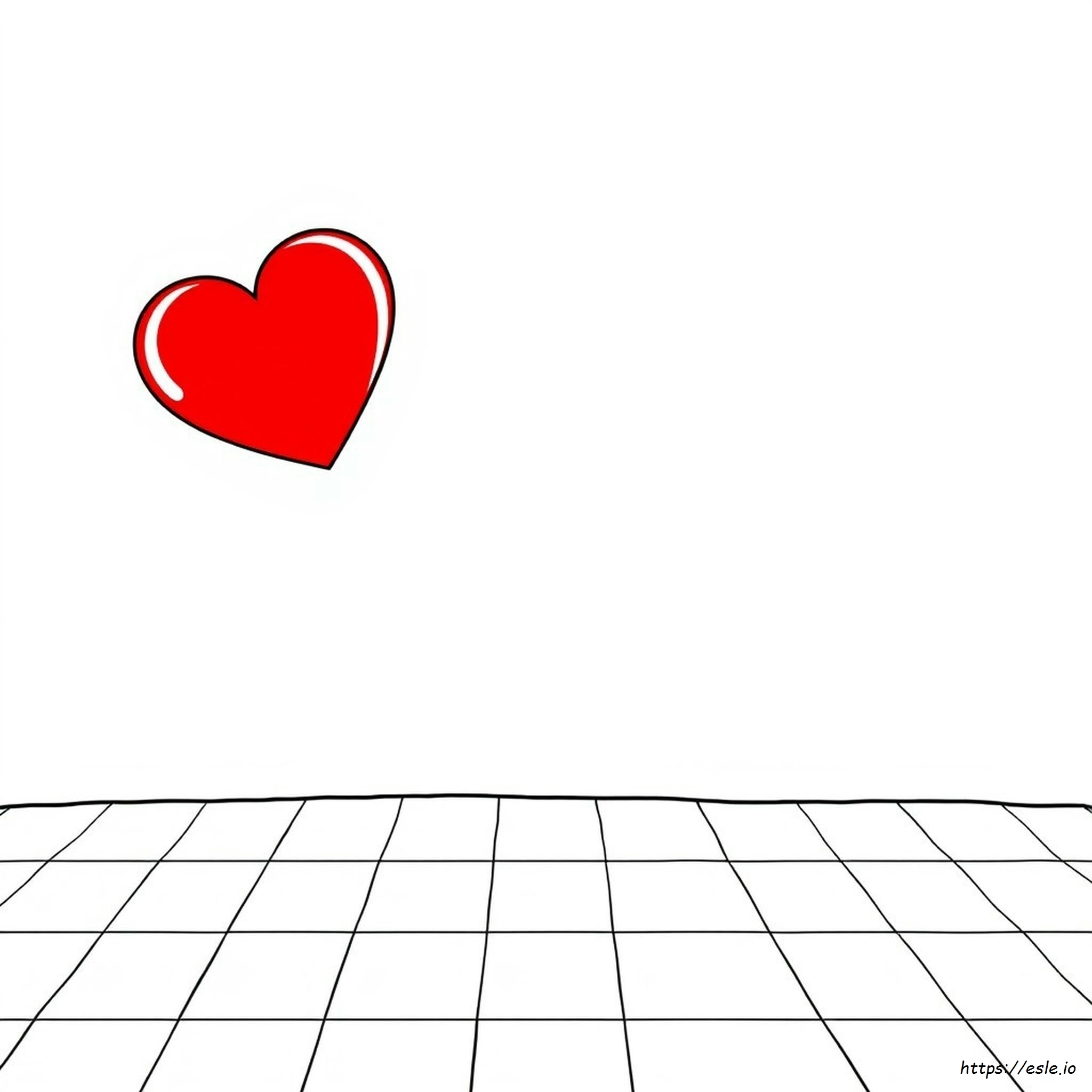 Red Heart Coloring Page - Free Printable PDF