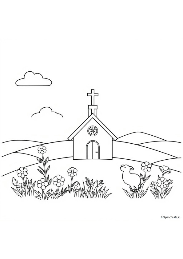 Desen De Colorat Religios De Paște