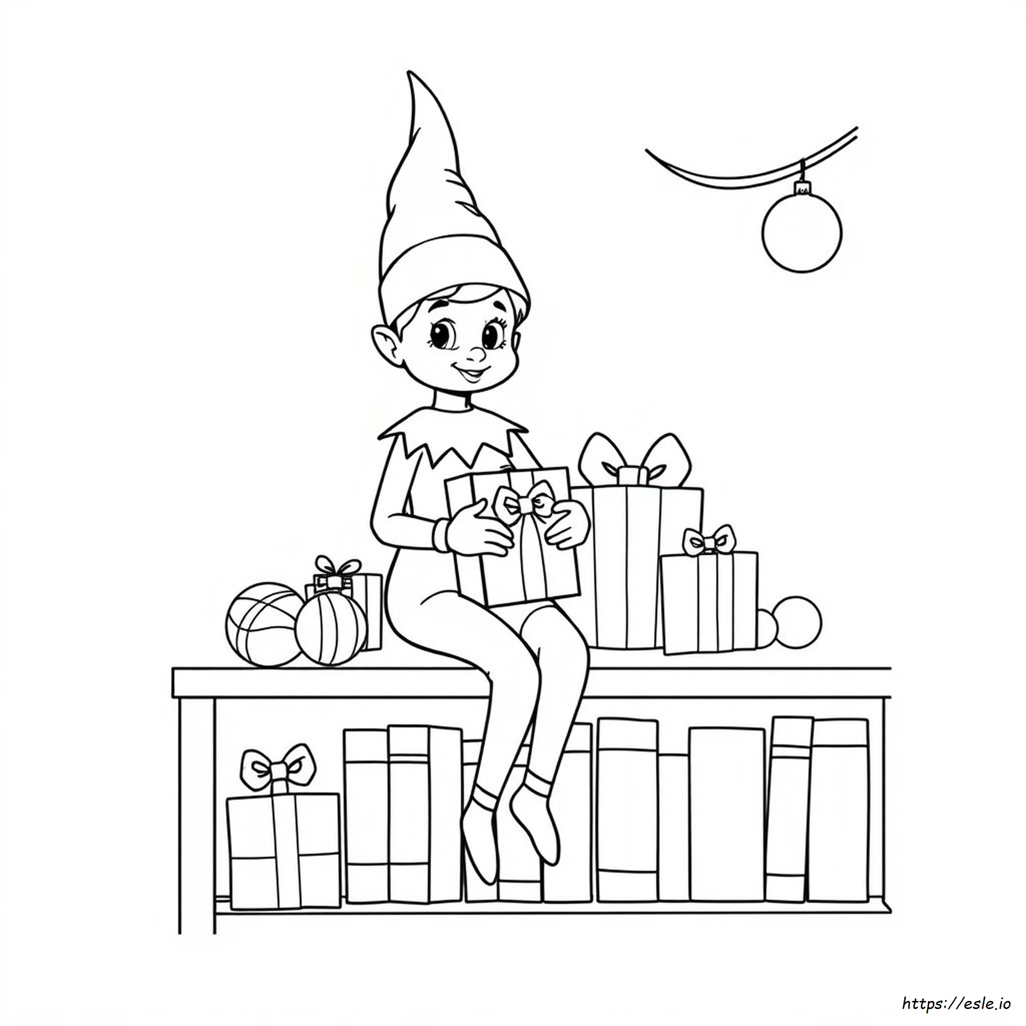 Free Printable Elf On The Shelf Coloring Page