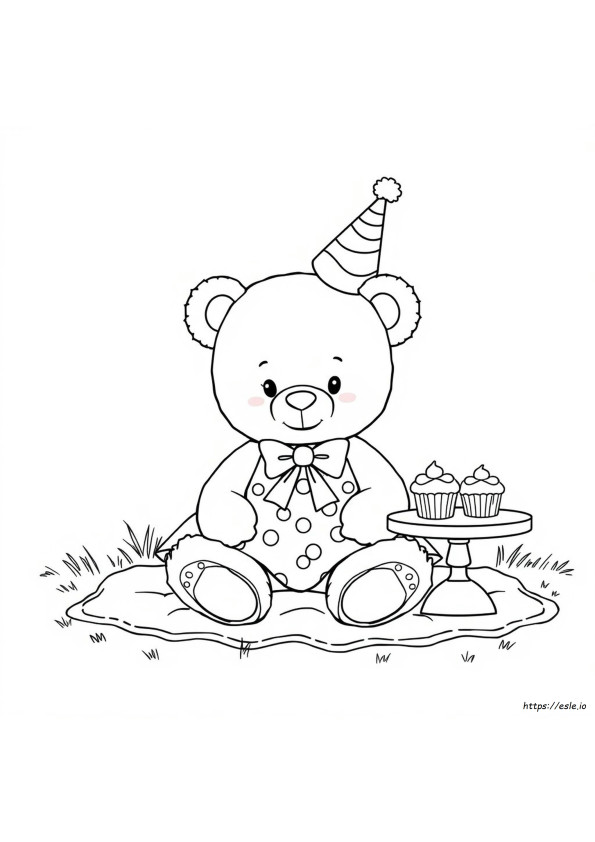 Teddy Bear With Bow Coloring Page