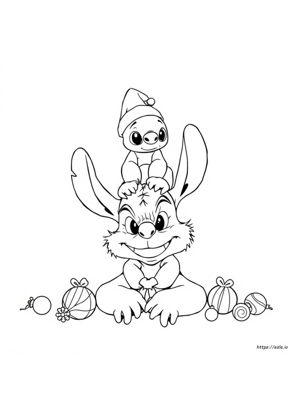 Stitch Grinch Coloring Page