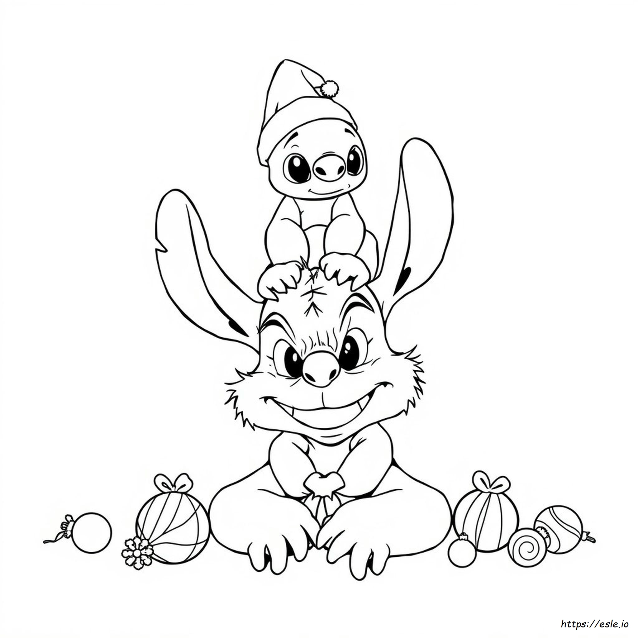 Stitch Grinch Coloring Page - Free Printable
