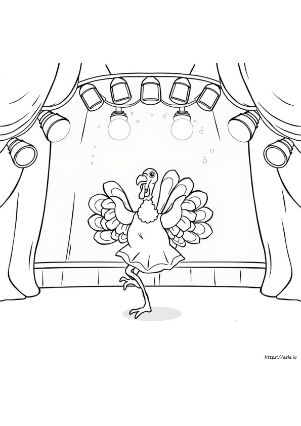 Dancing Turkey Coloring Page