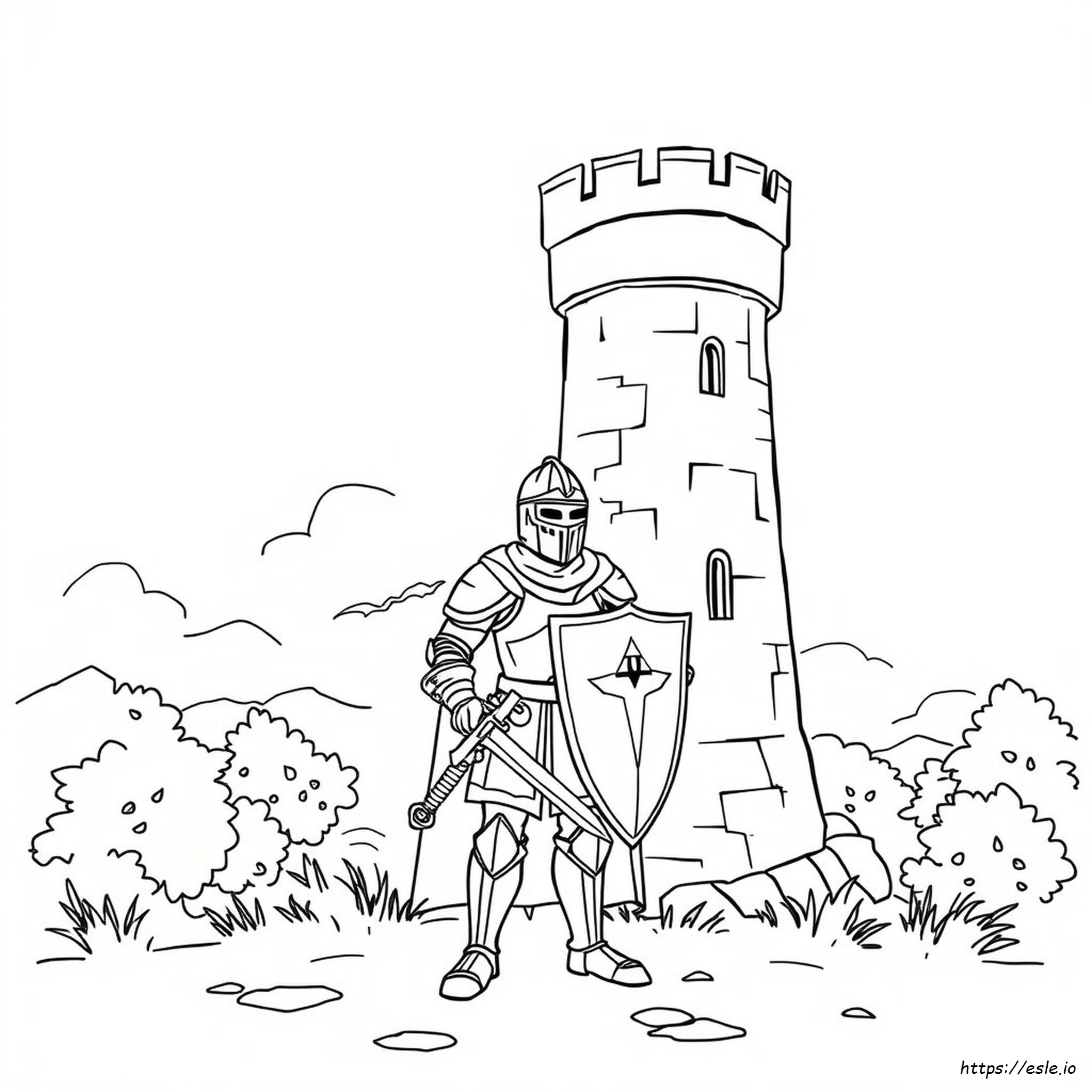 Knight Coloring Picture - Free Printable Page