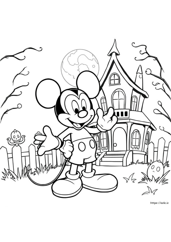 Páginas Para Colorear De Mickey Mouse Aterrador