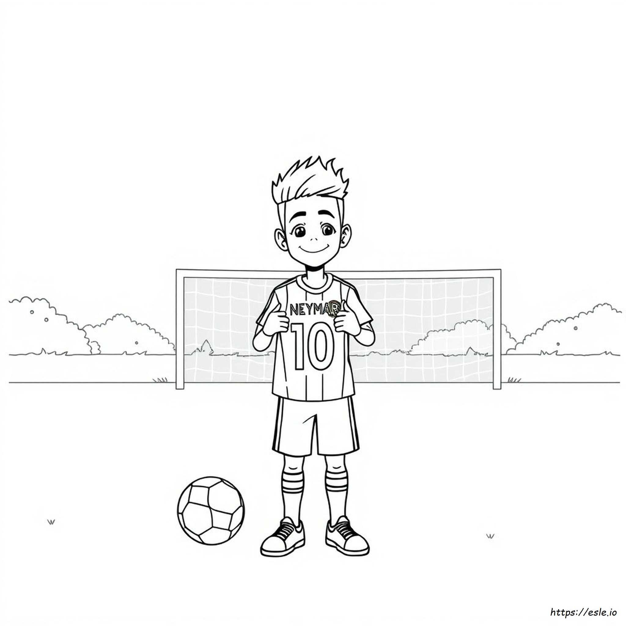 Neymar Junior Coloring Page
