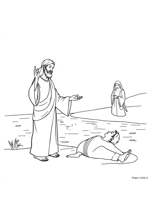 Jesus Heals Coloring Sheet
