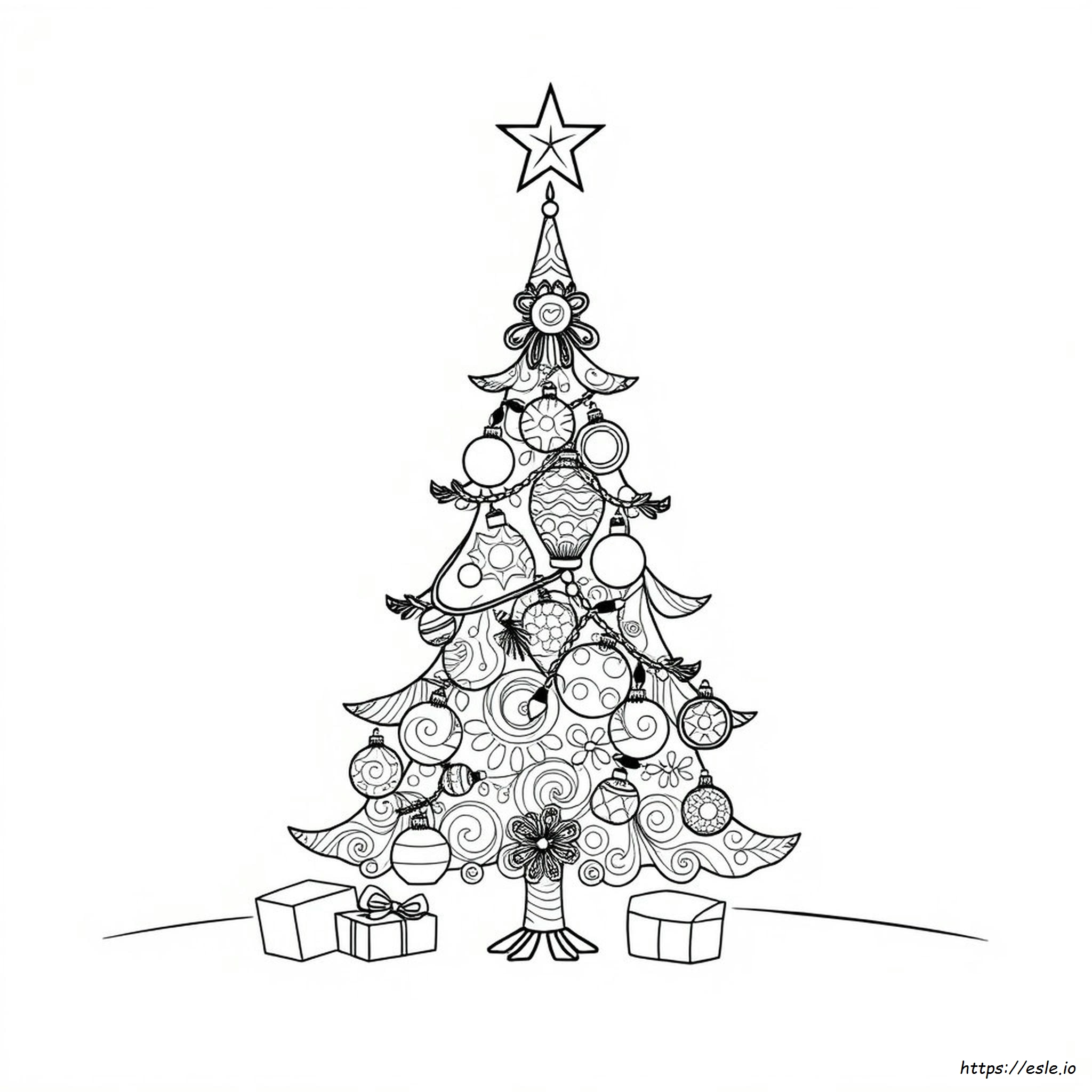 Free Printable Christmas Zentangle Coloring Page
