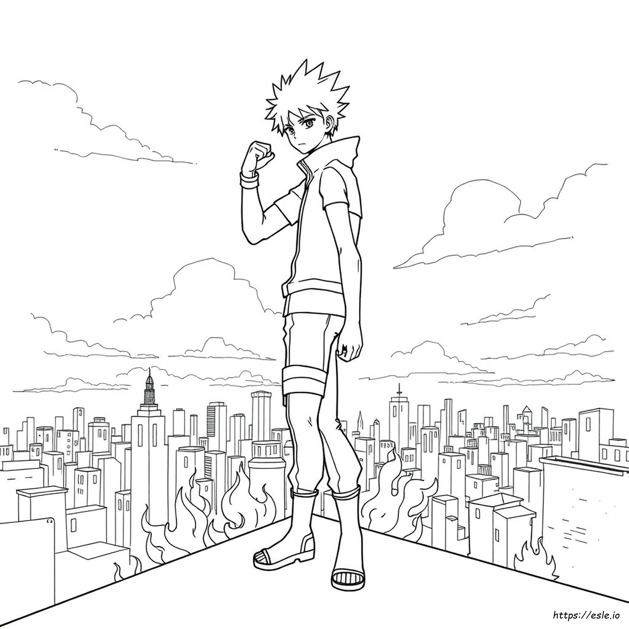 Katsuki Bakugo Coloring Page