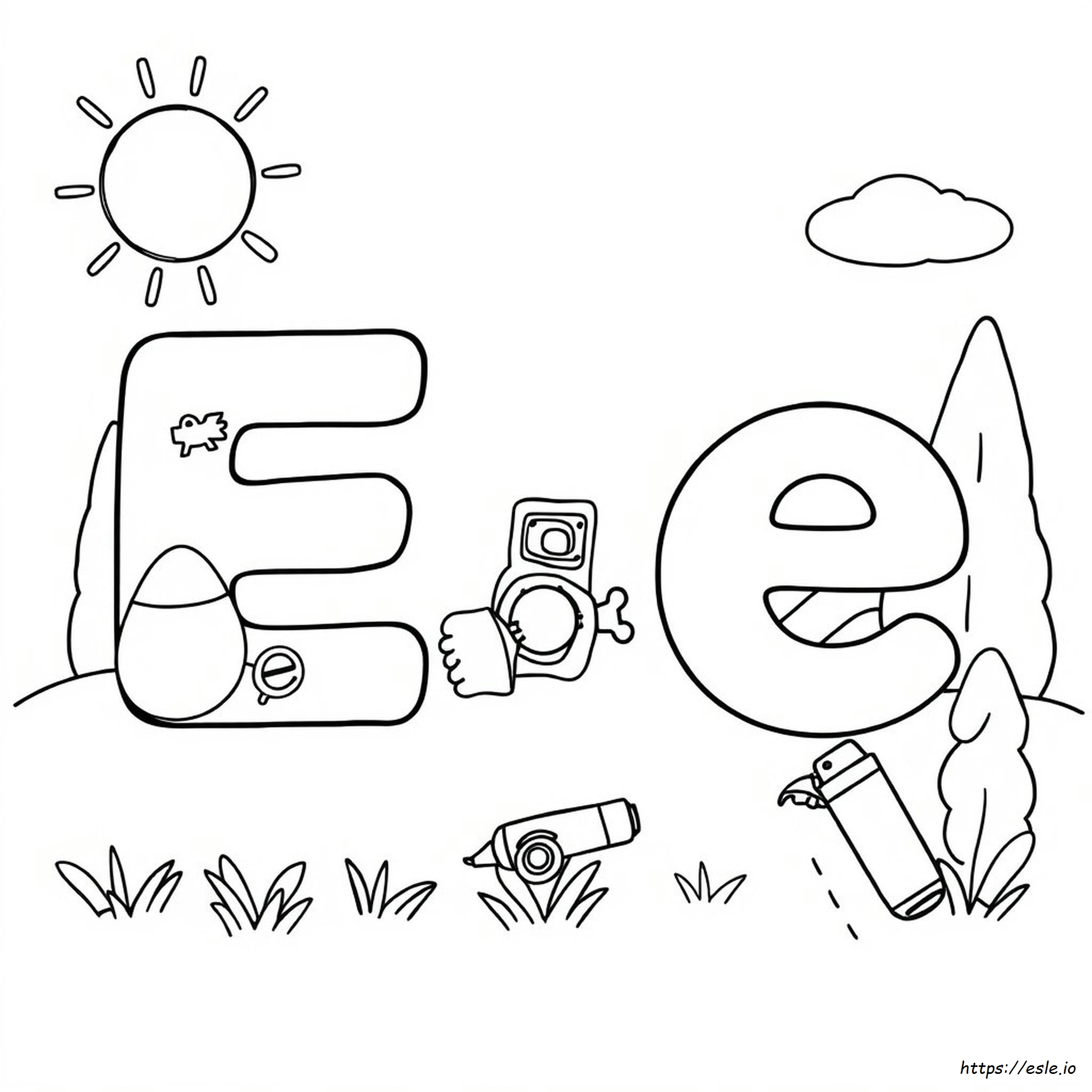 Letter E Coloring Pages For Preschoolers