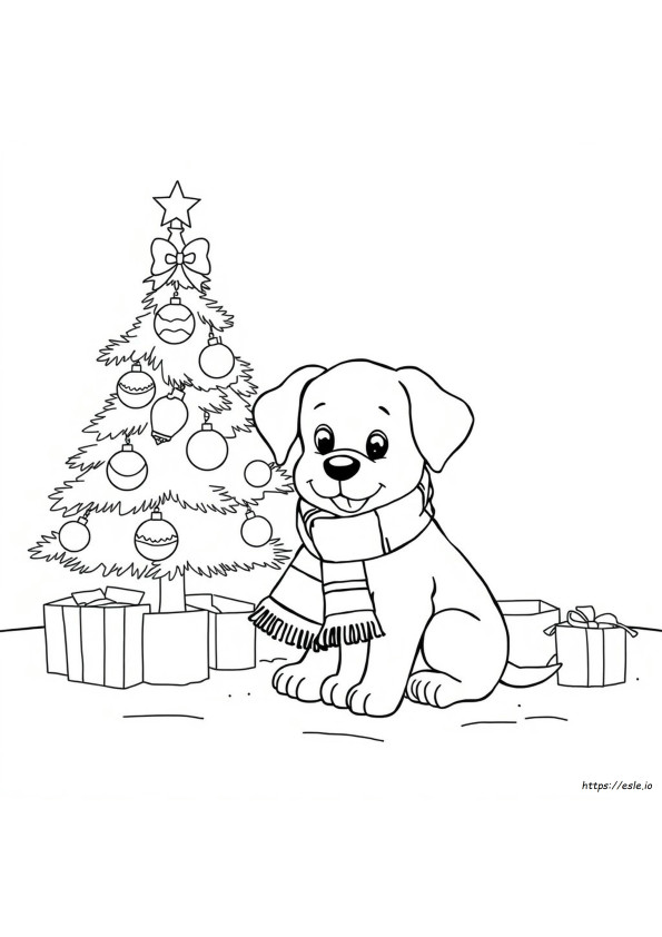 Cucciolo Di Natale Da Colorare