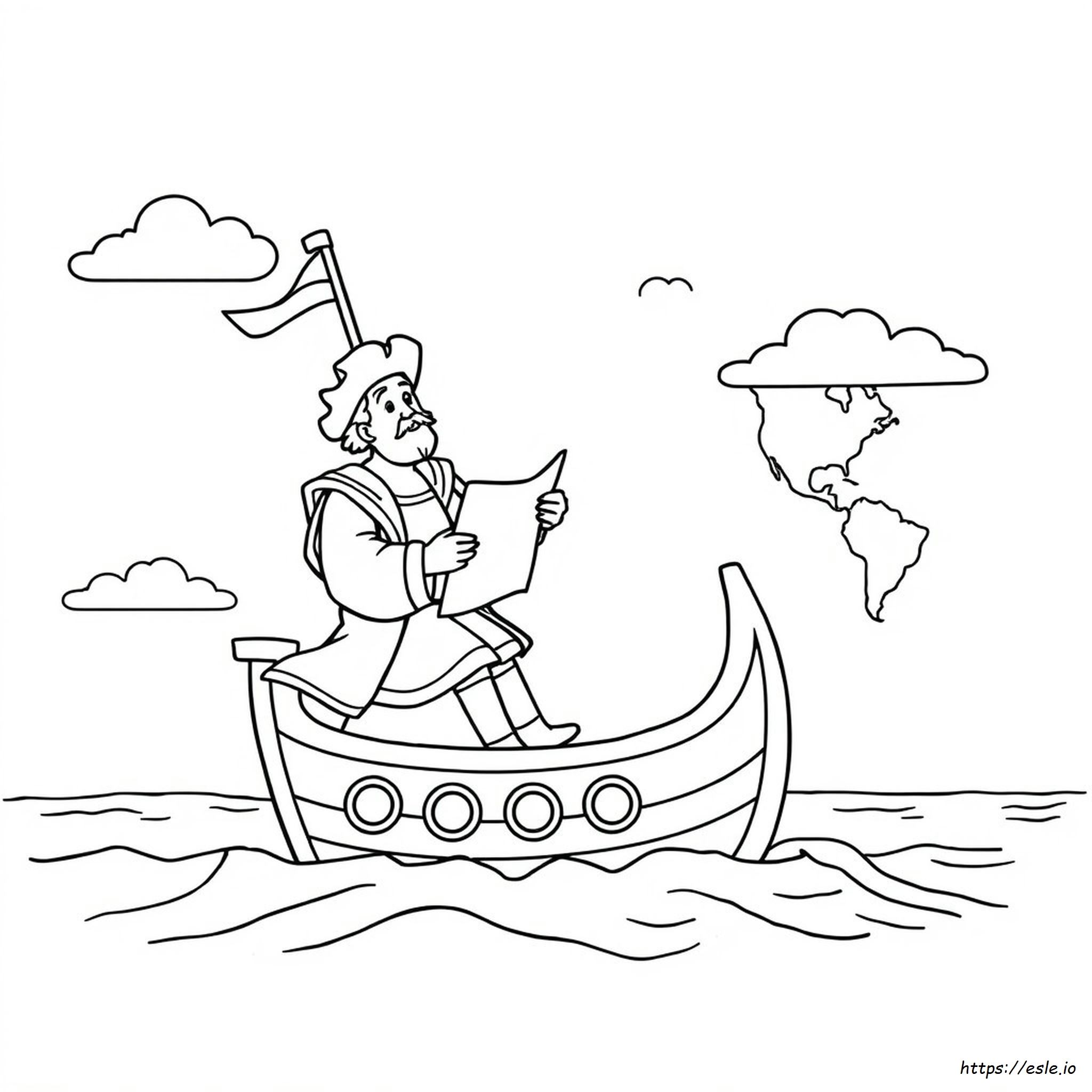 Coloring Page Columbus Day Worksheet