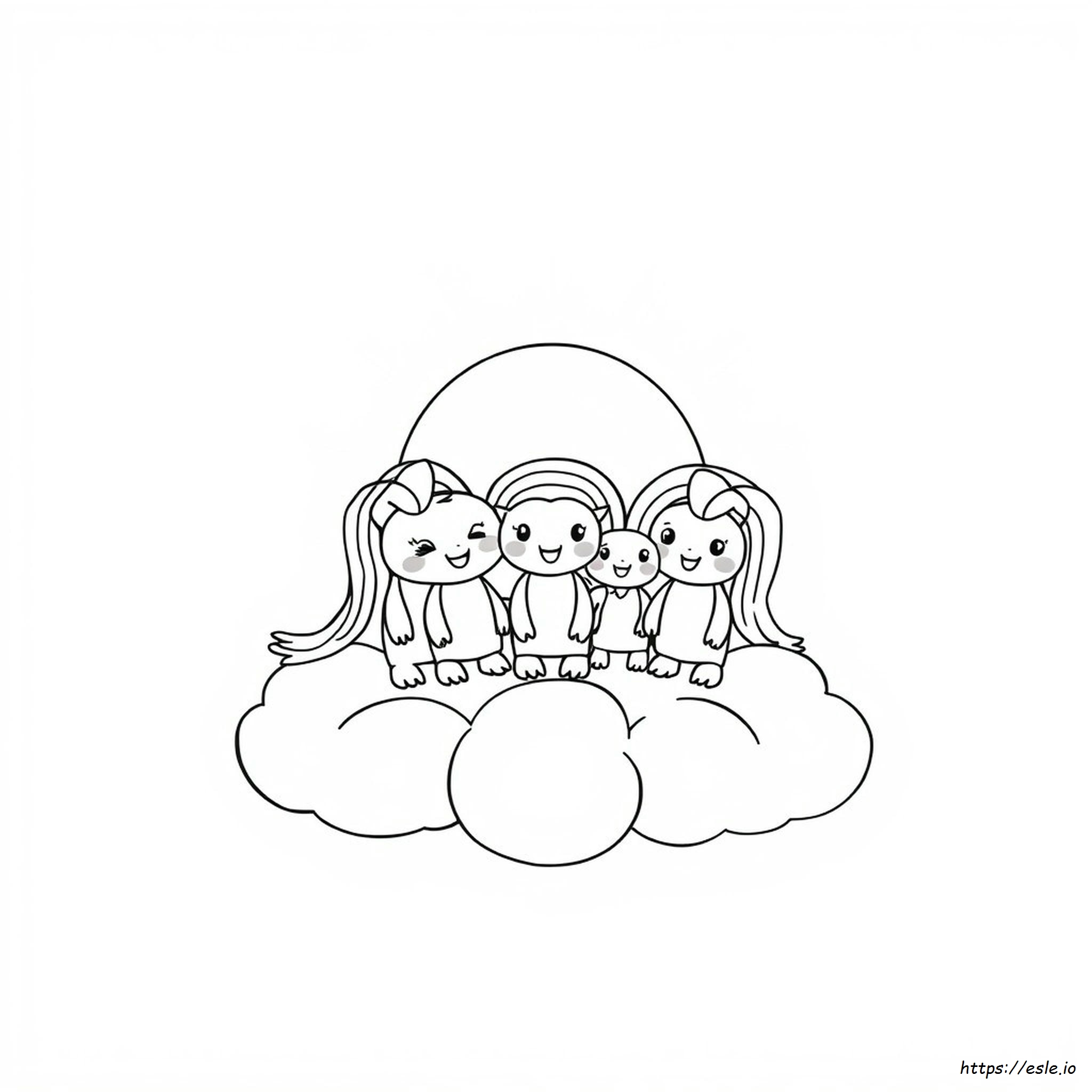 Purple Rainbow Friends Coloring Page - Free Printable