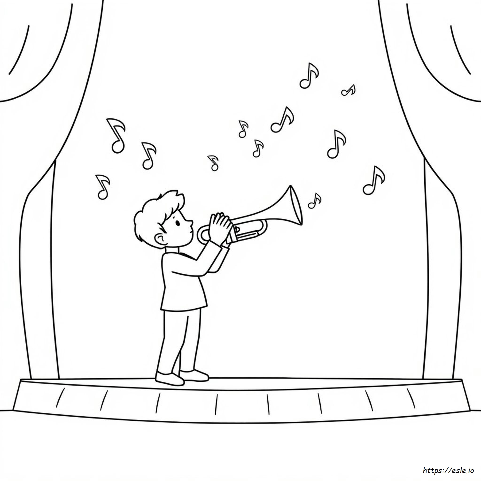 Trumpet Coloring Page - Free Printable
