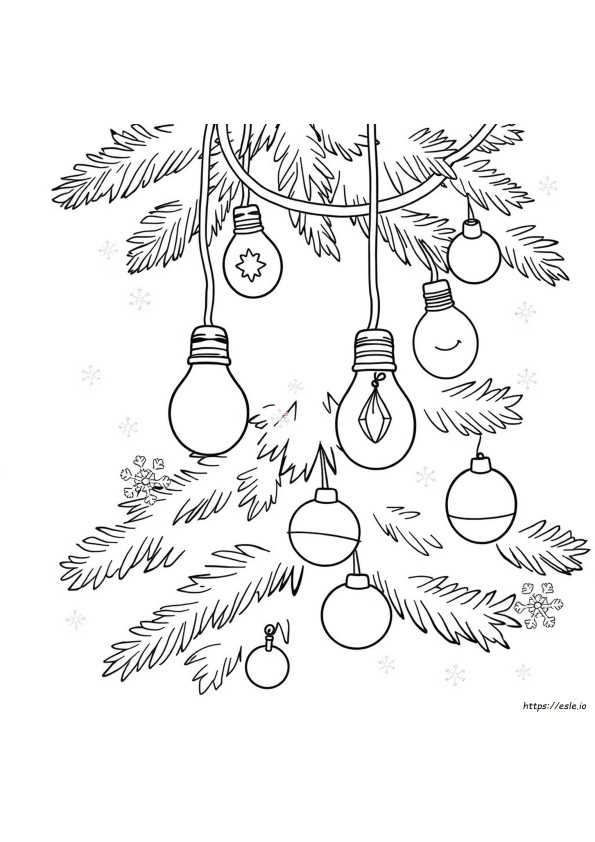 クリスマス 電球 ぬりえ 無料