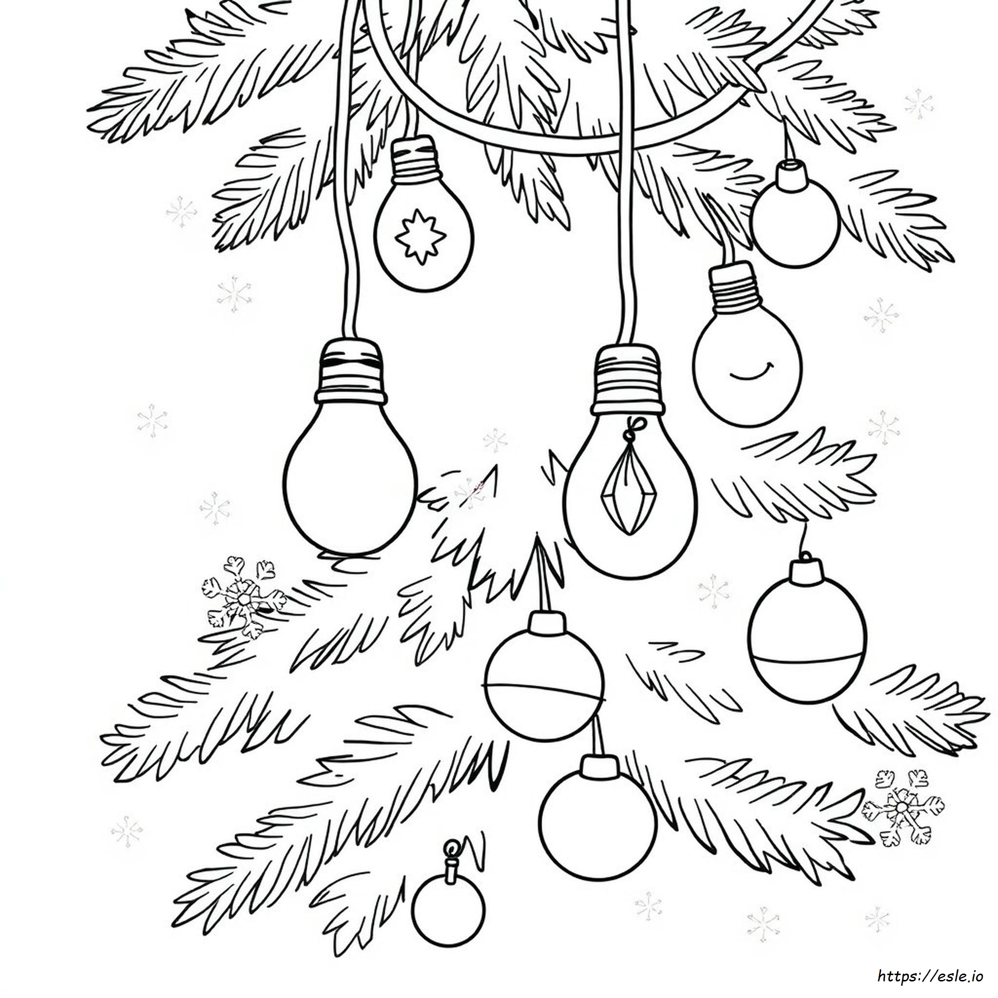 Christmas Light Bulb Coloring Page - Free Printable