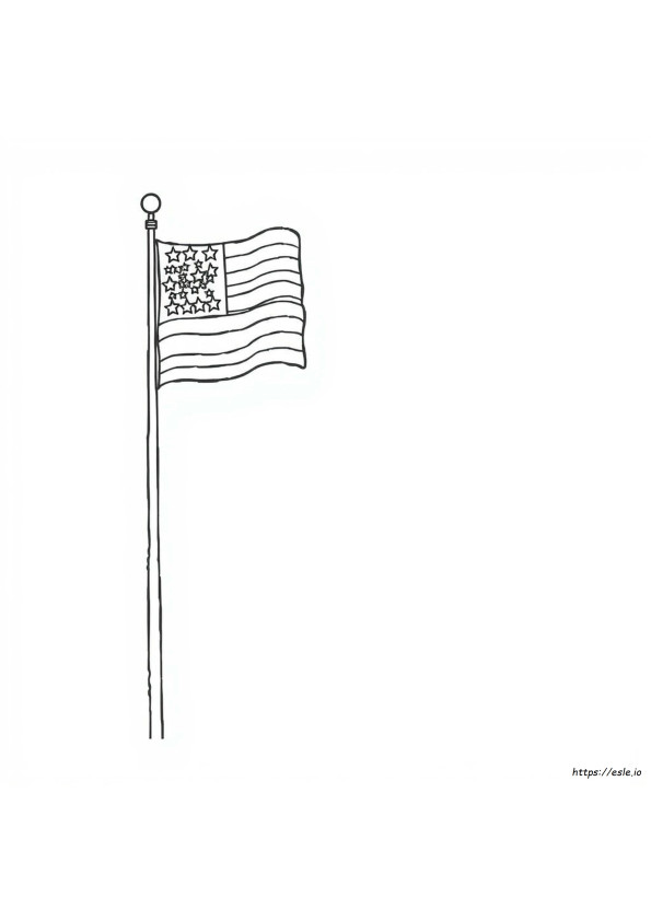 Bandiera Americana In Bianco E Nero Da Colorare
