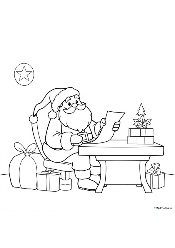 Santa Christmas List Printable Coloring Pages