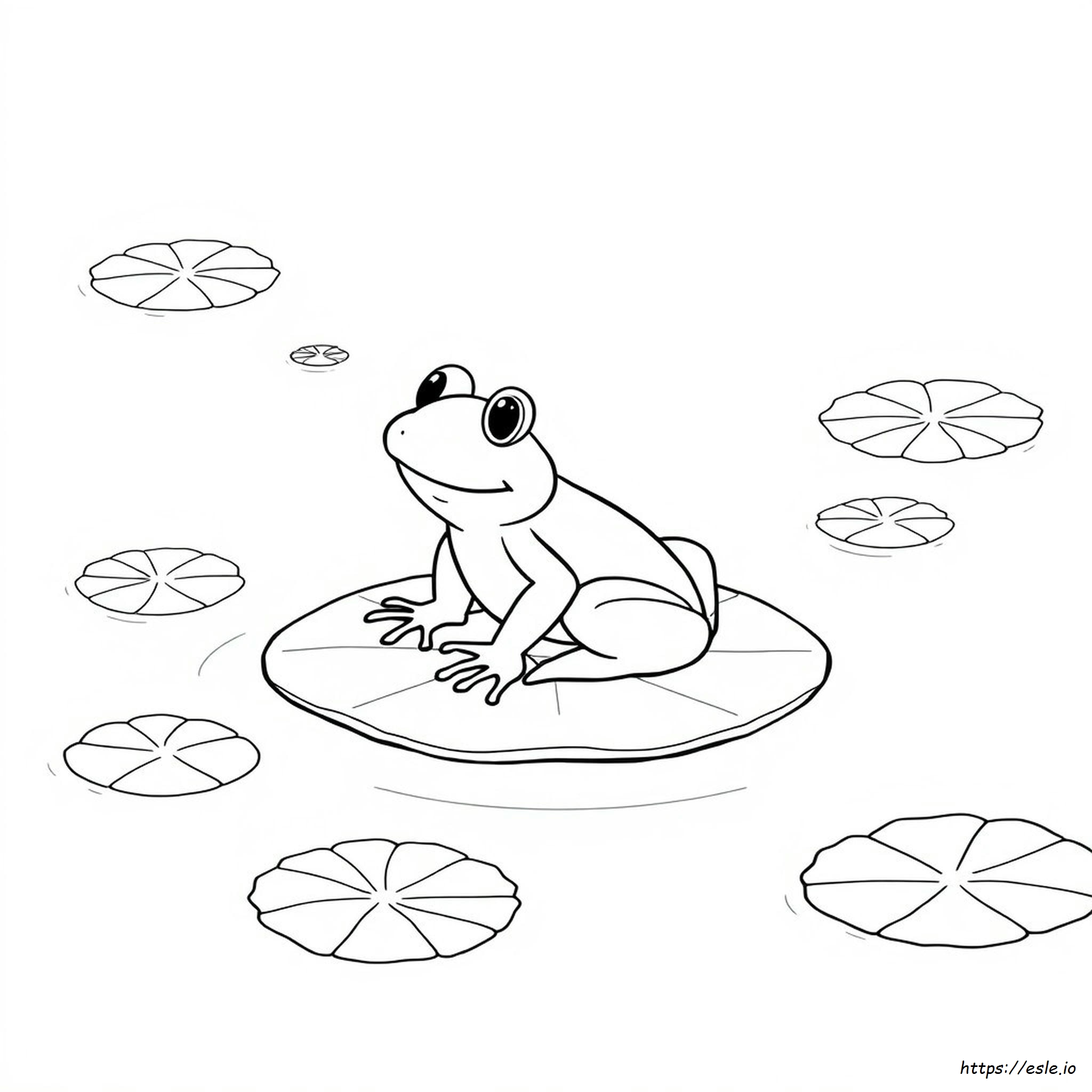 Frog On A Lily Pad Coloring Page