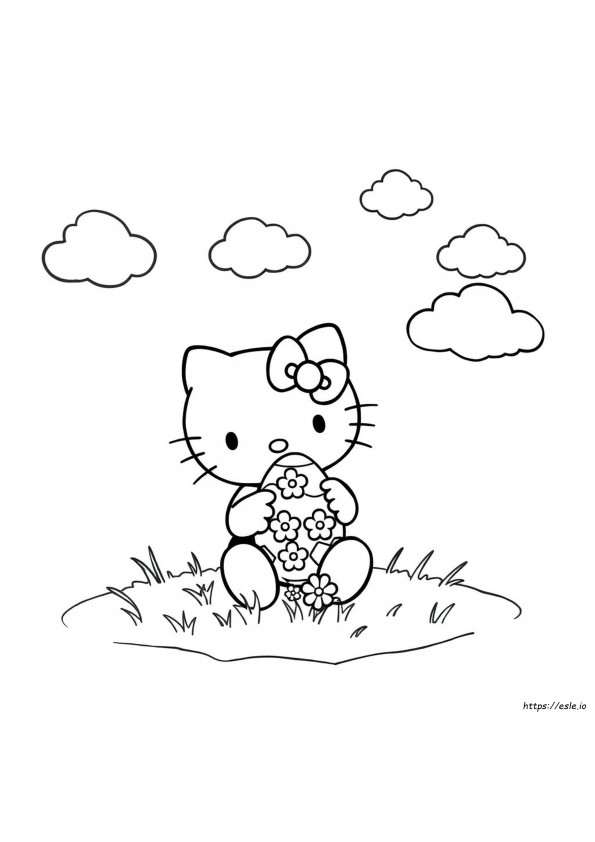 Coloriages Œufs De Pâques Hello Kitty