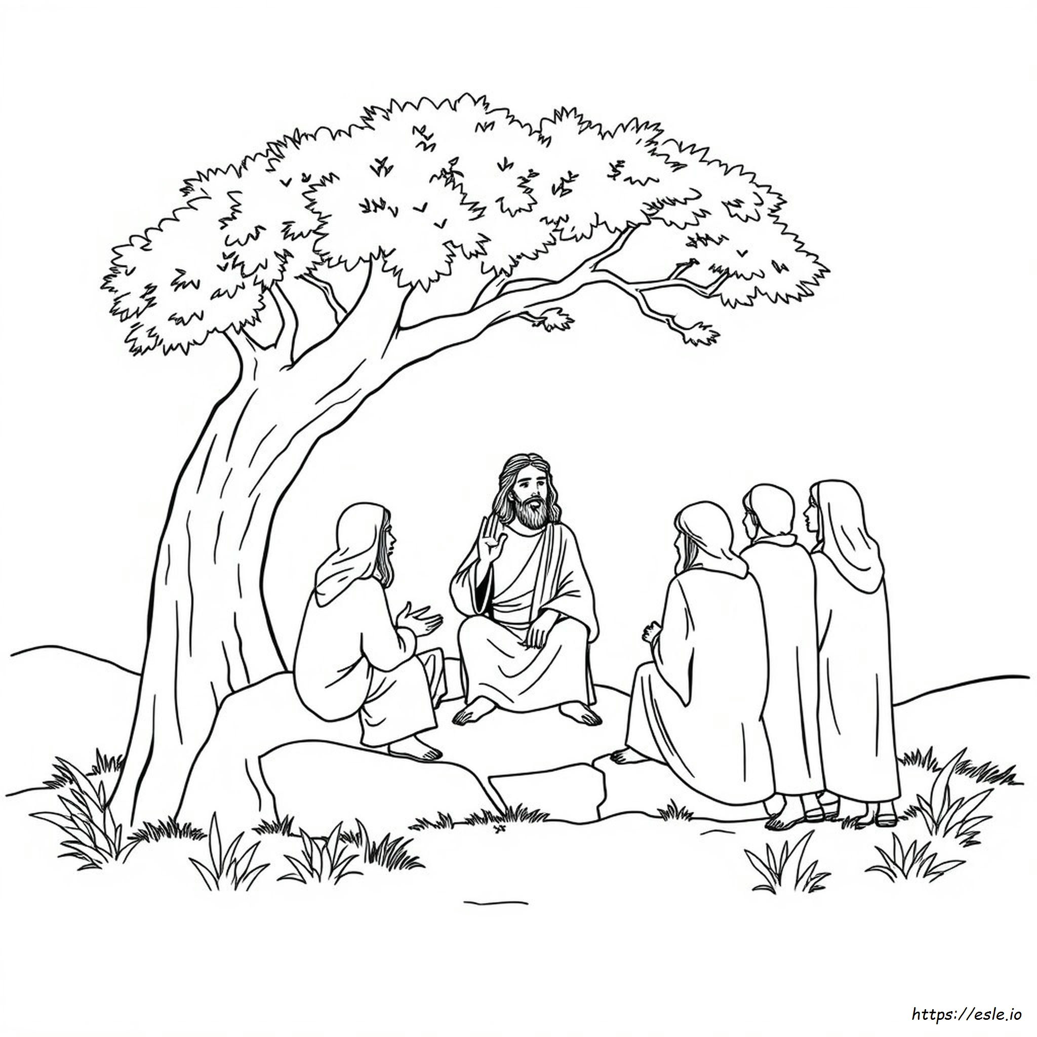 Jesús Hablando Con Sus Discípulos Para Colorear