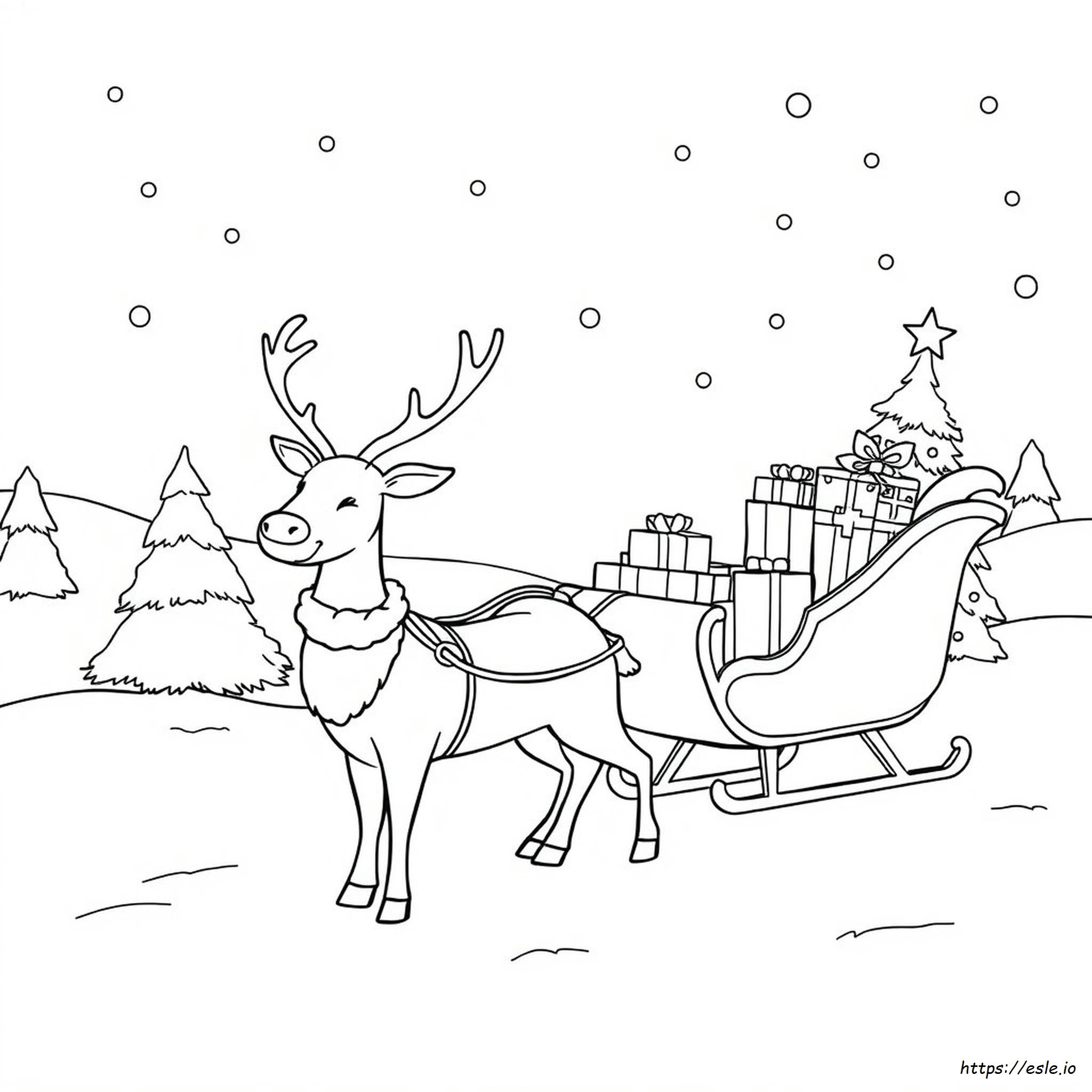 Coloriage Rennes De Noël À Imprimer