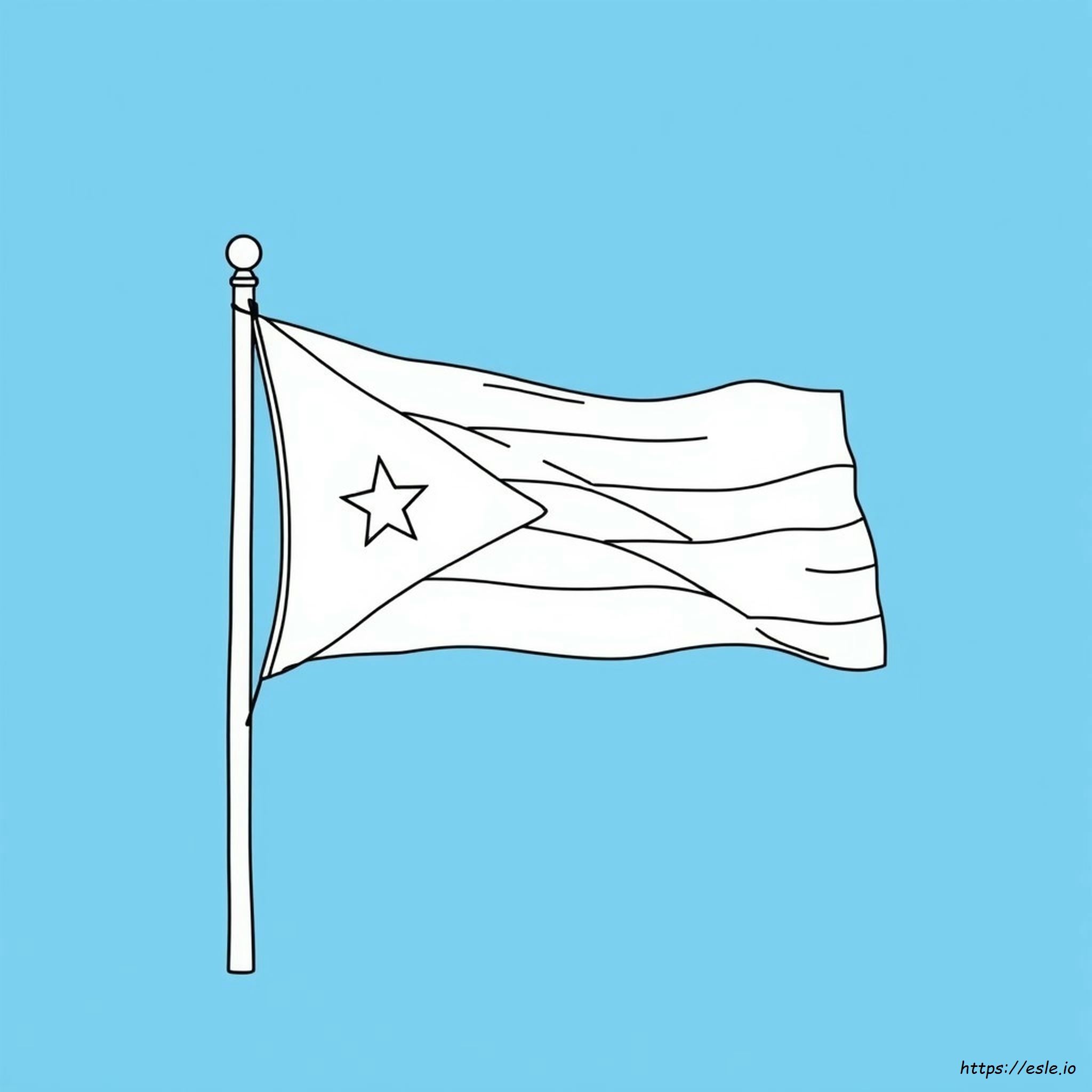 Hoja De La Bandera De Cuba Para Colorear