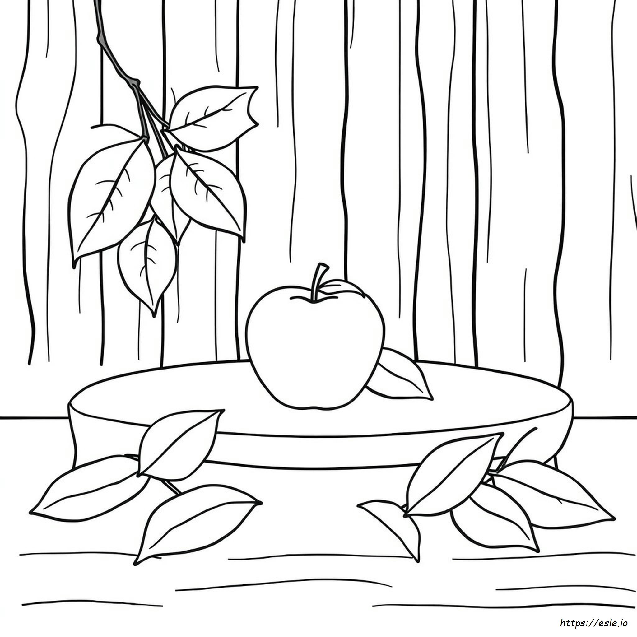 Apple Coloring Page - Free Printable for Kids