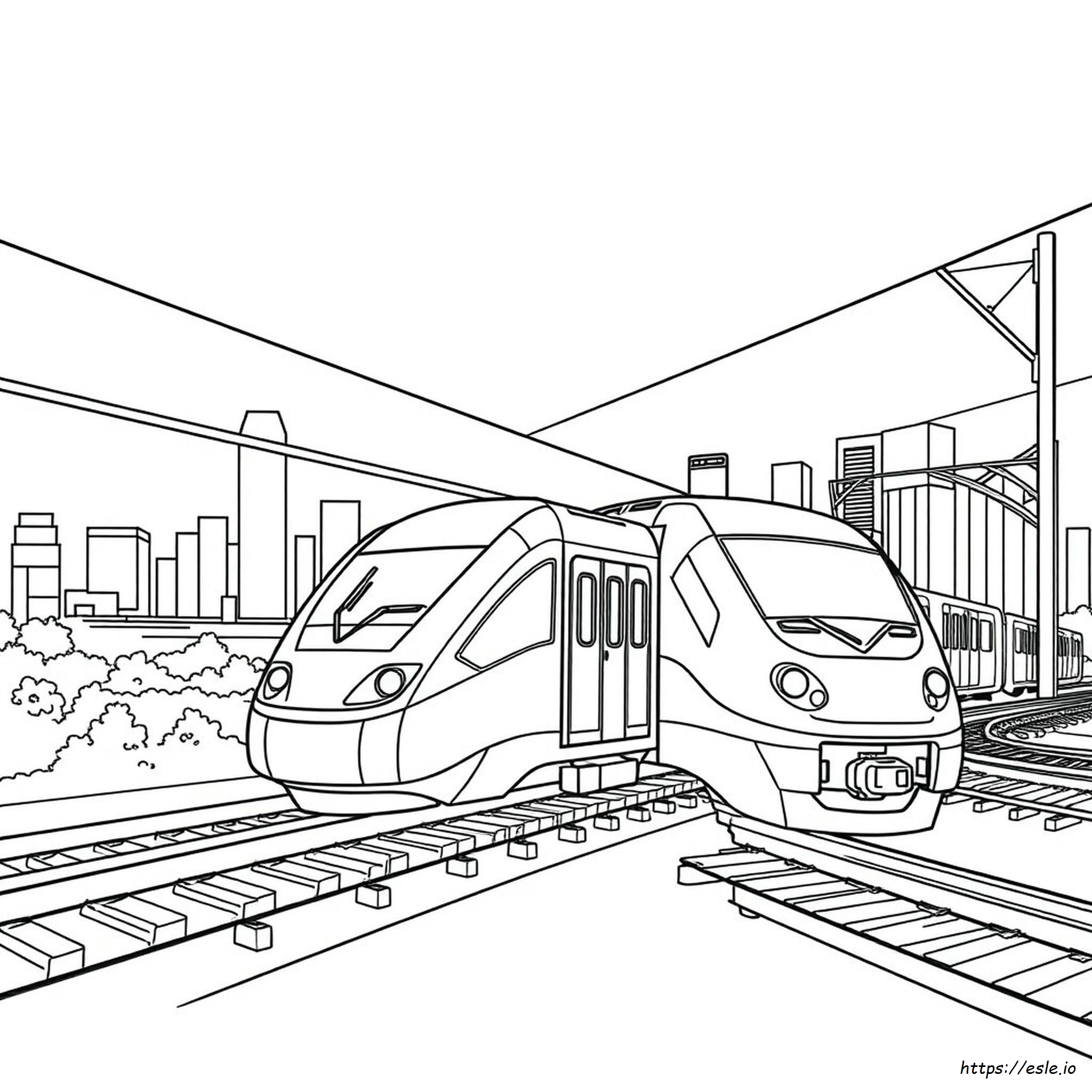 High Speed Train Colouring Pages