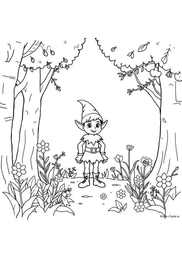 Elf Picture Coloring Page