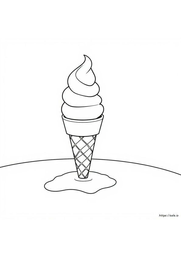 Empty Ice Cream Cone Coloring Page