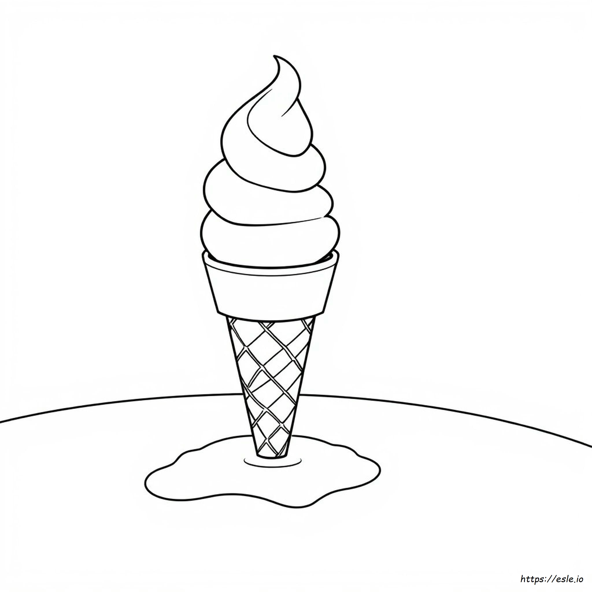 Empty Ice Cream Cone Coloring Page
