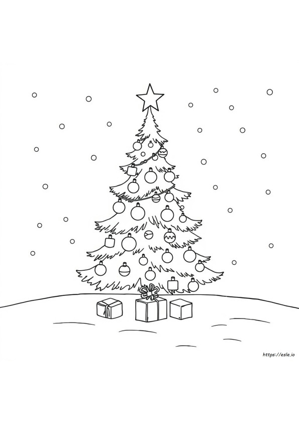 Christmas Tree Drawing Coloring