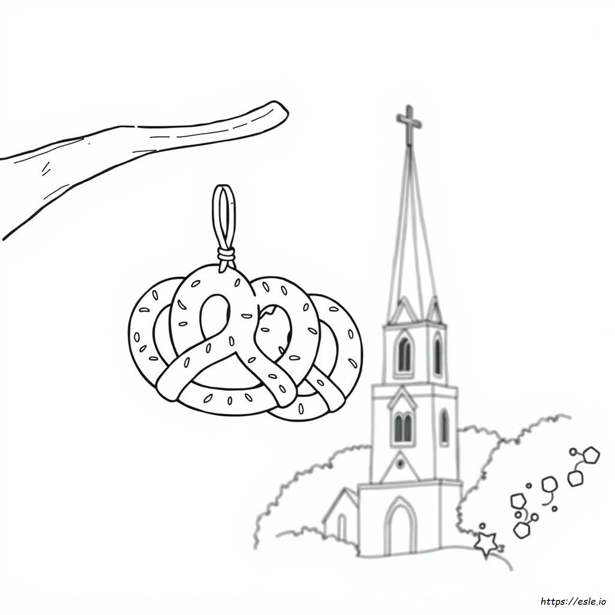Lent Pretzel Coloring Page