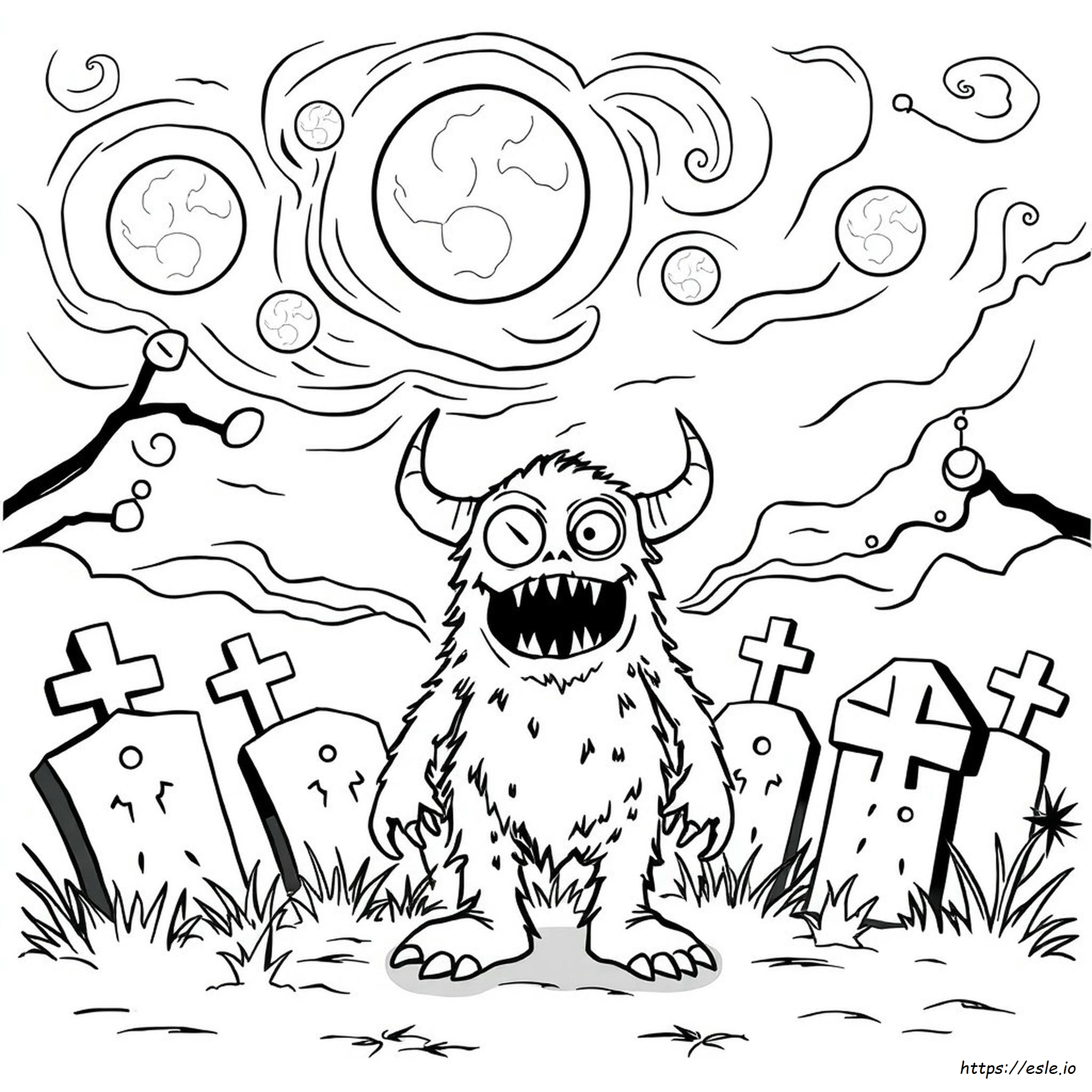 Scary Monster Coloring Page