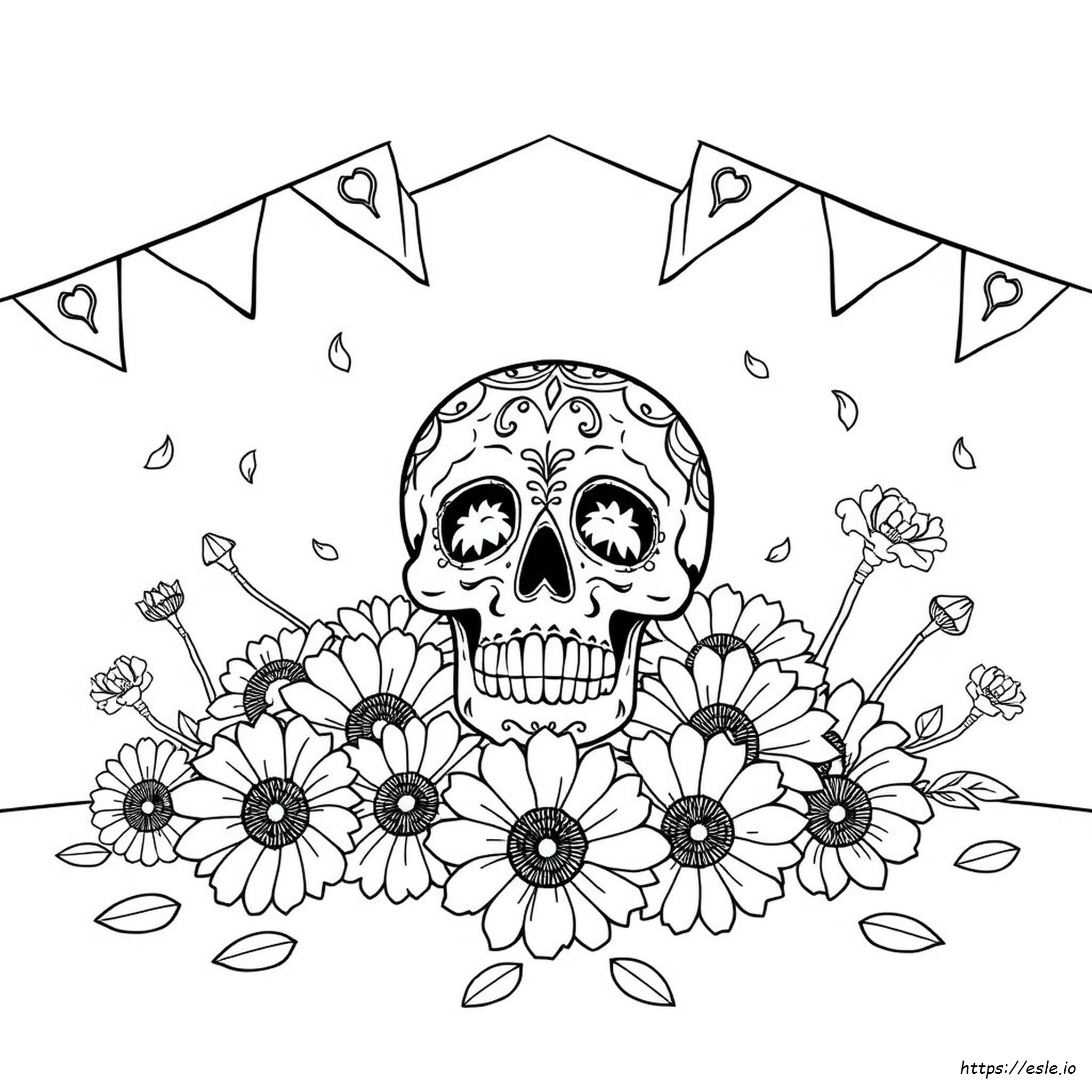 Disegni Da Colorare Teschi Di Zucchero Giorno Dei Morti - Gratis