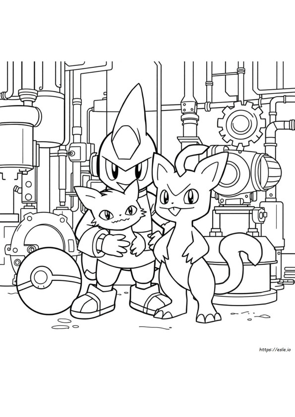 Time Rocket Pokémon Para Colorir