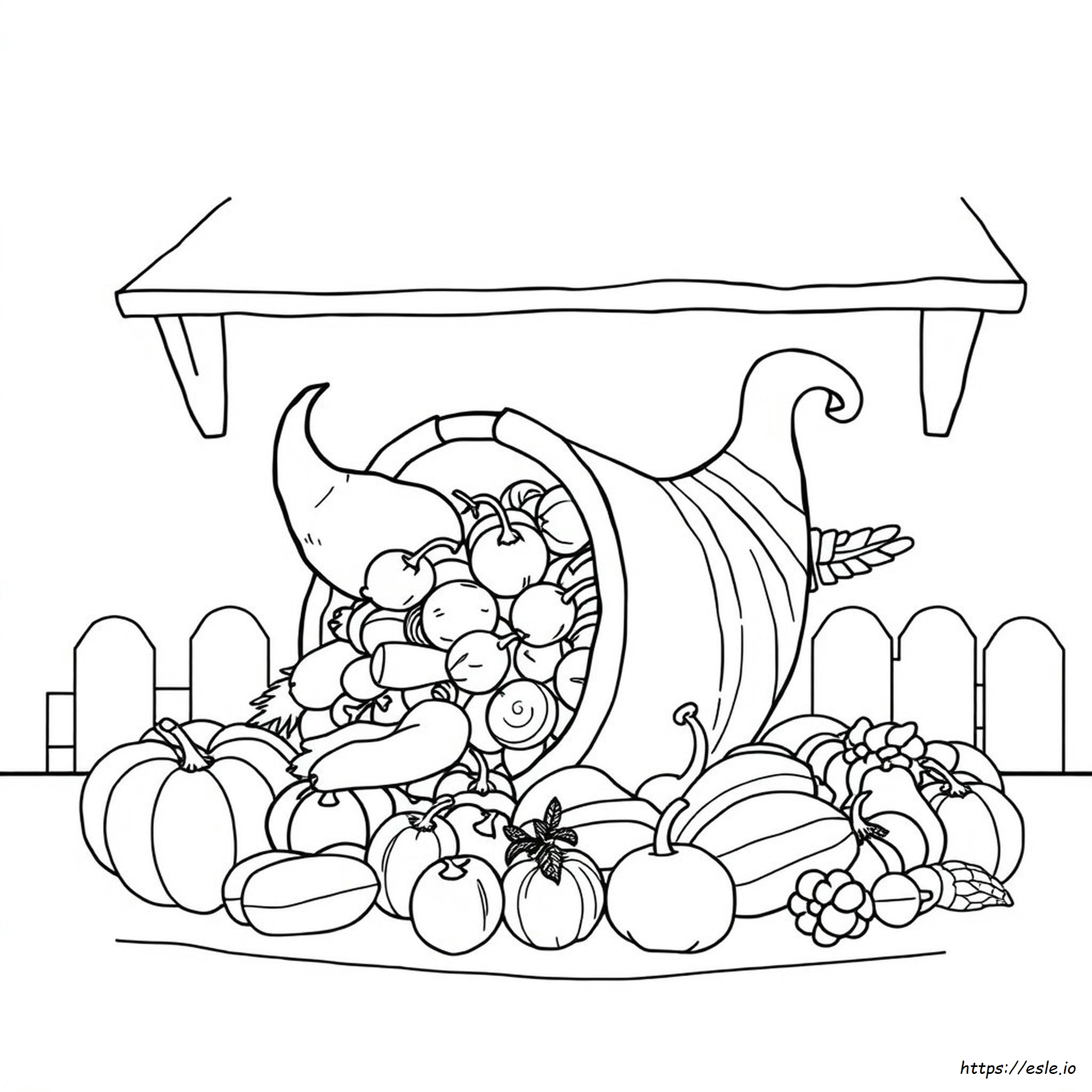 Horn Of Plenty Coloring Page - Free Printable