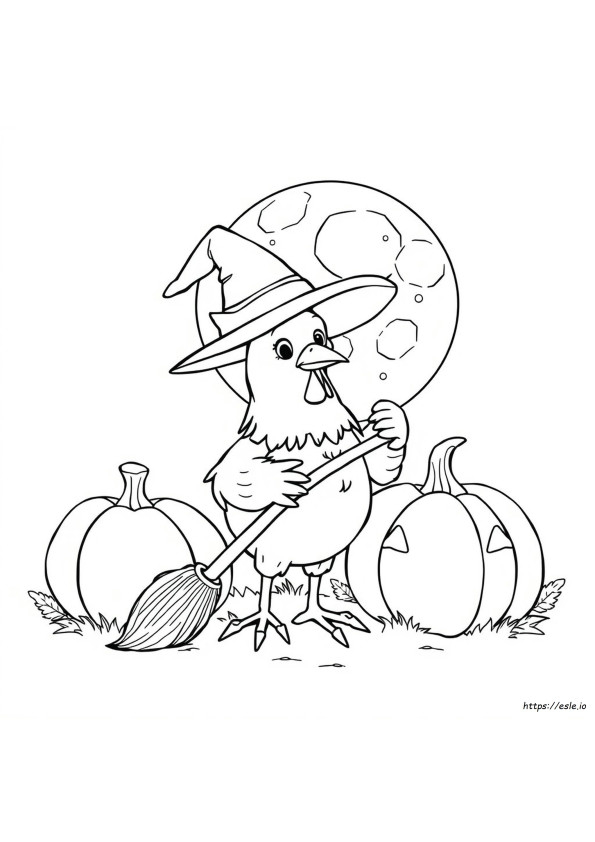 Gallina Di Halloween Da Colorare