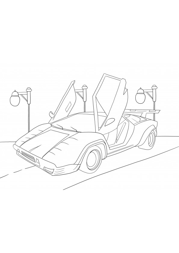 Boyama ve ücretsiz yazdırılabilir resim için Lamborghini Countach