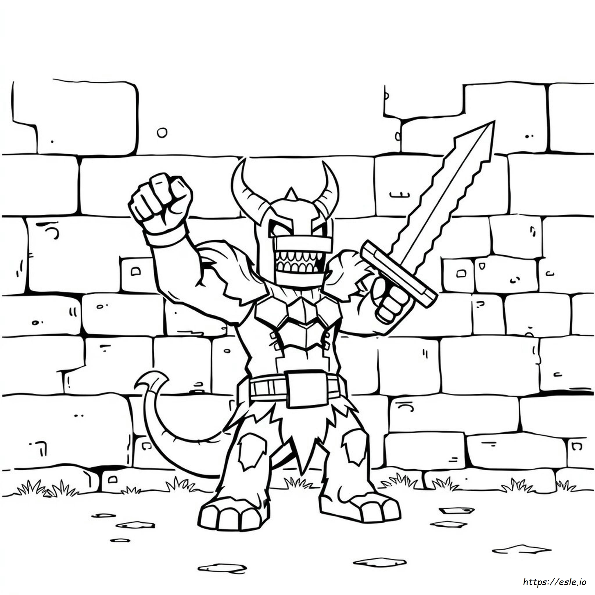Kolorowanki Walka Z Herobrine