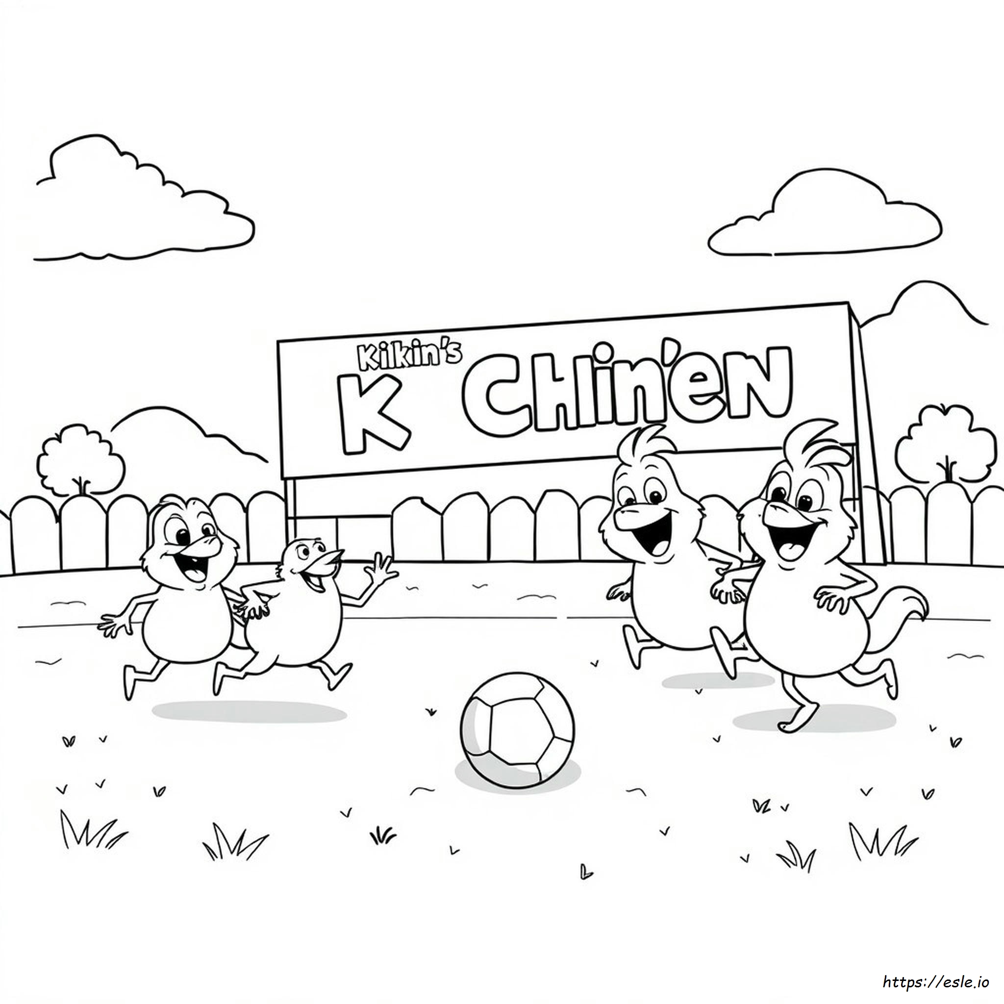 Smiling Critters Kickin Chicken Coloring Page