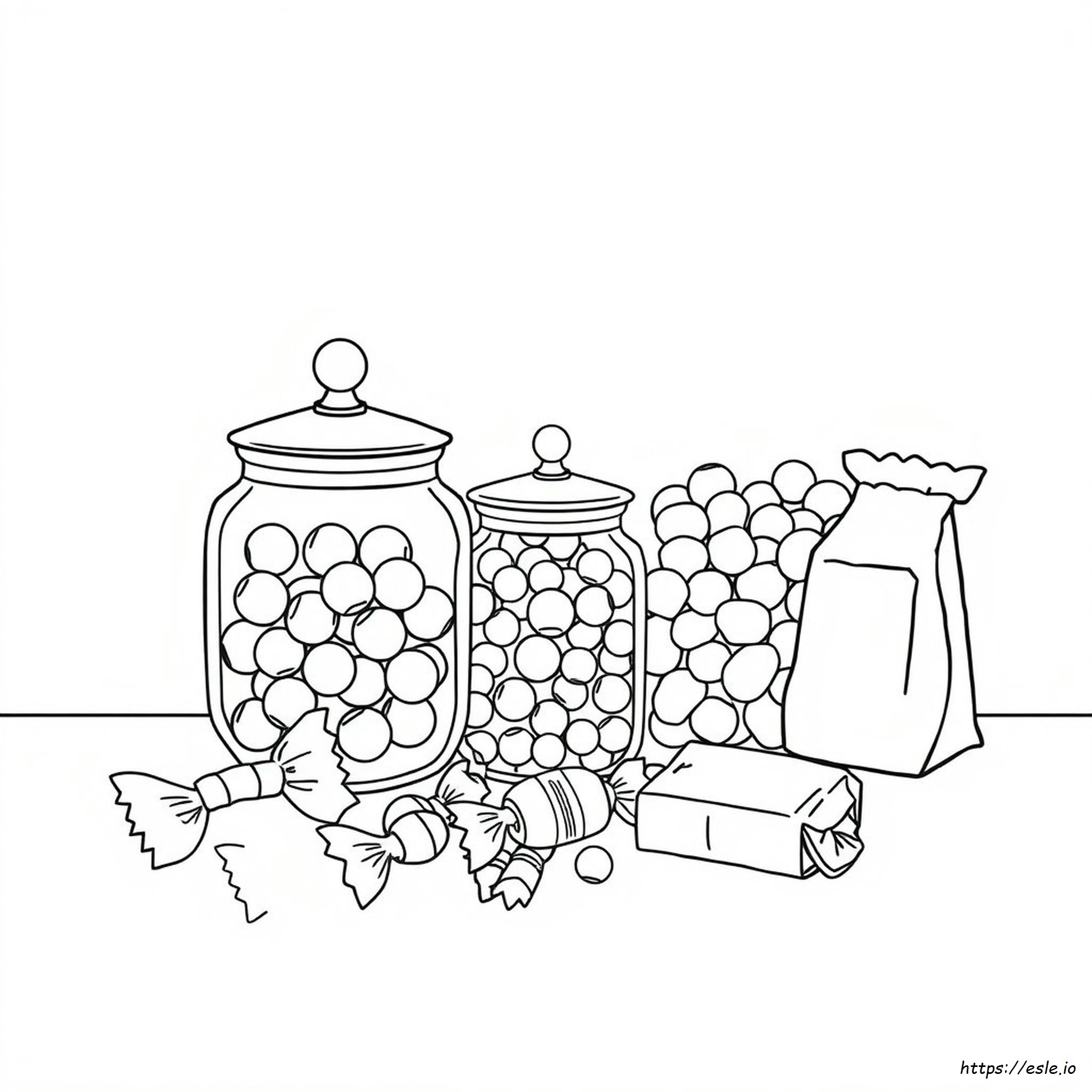 Candy Coloring Page - Free Printable for Adults
