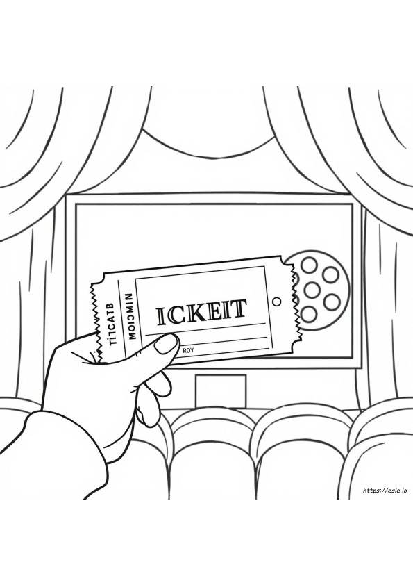 映画チケット ぬりえ