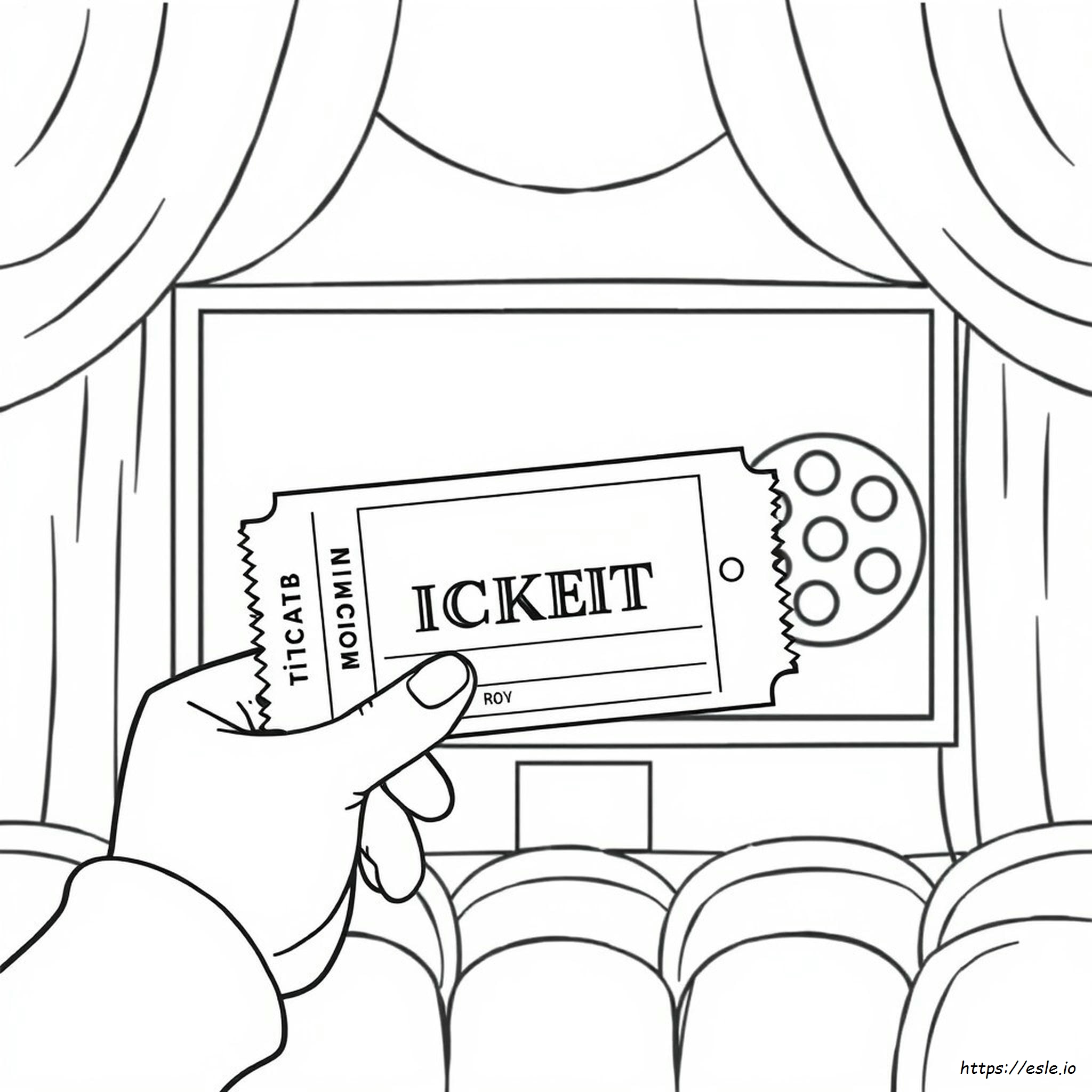 Boleto De Cine Para Colorear