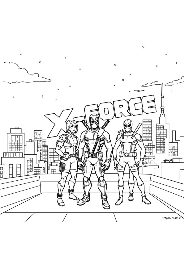 Printable Easy Deadpool Coloring Pages