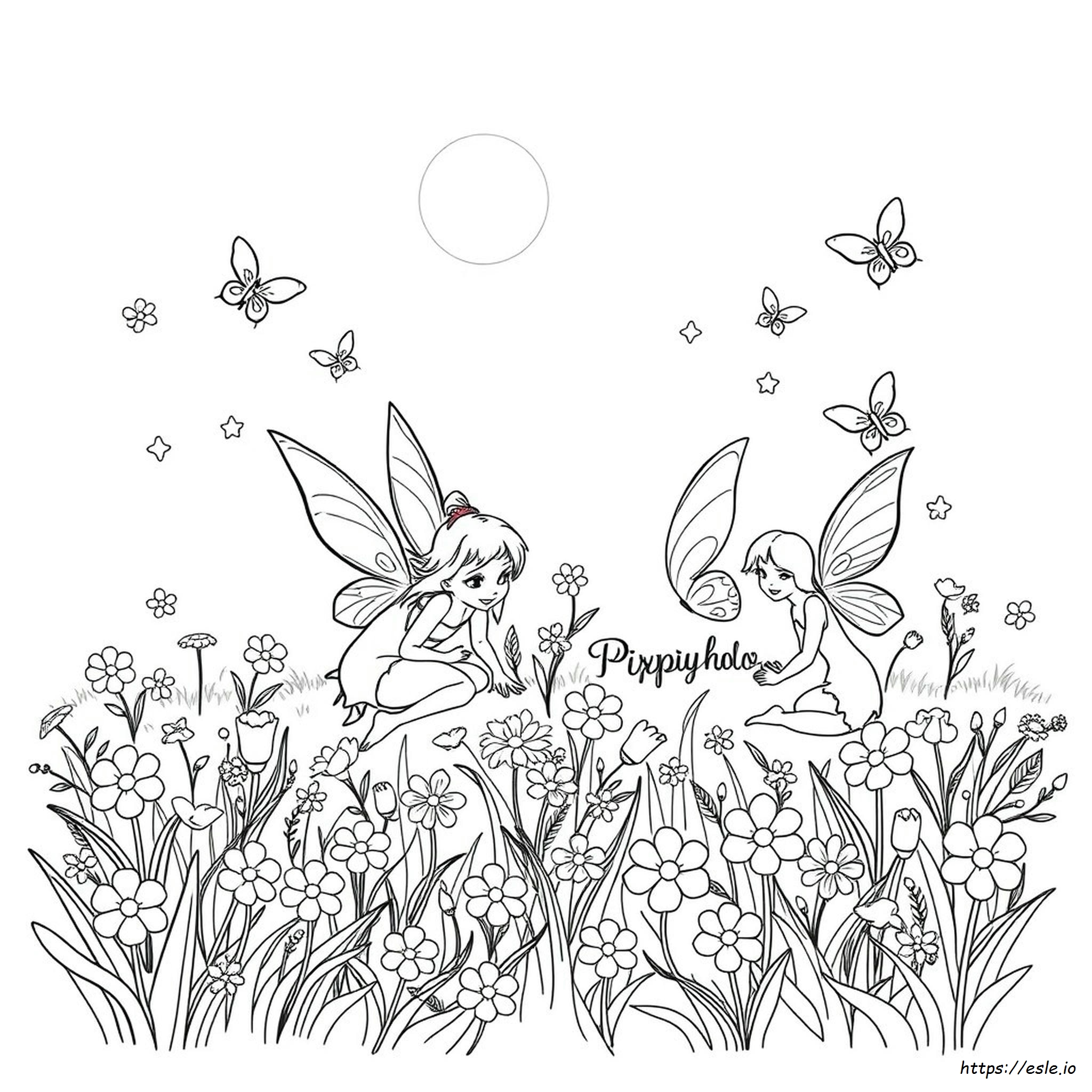Pixie Hollow Coloring Pages - Free Printable PDF