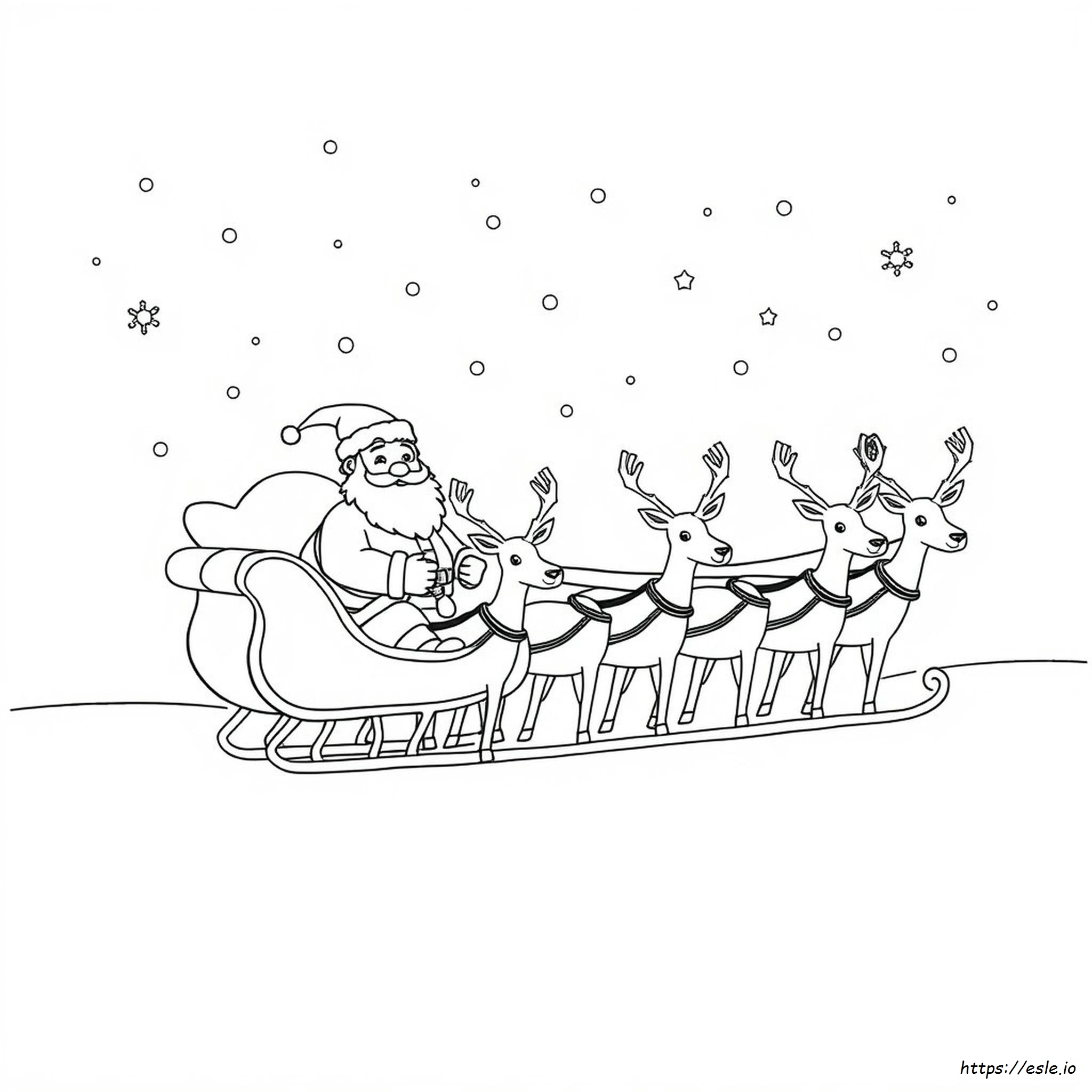 Babbo Natale E La Sua Slitta Da Colorare